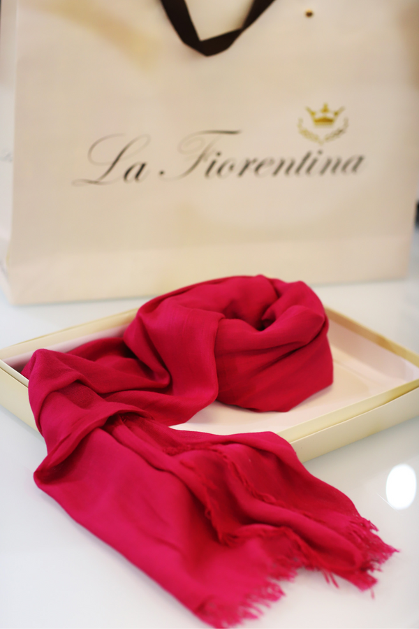 la fiorentina Fringe Pashmina - Fuchsia