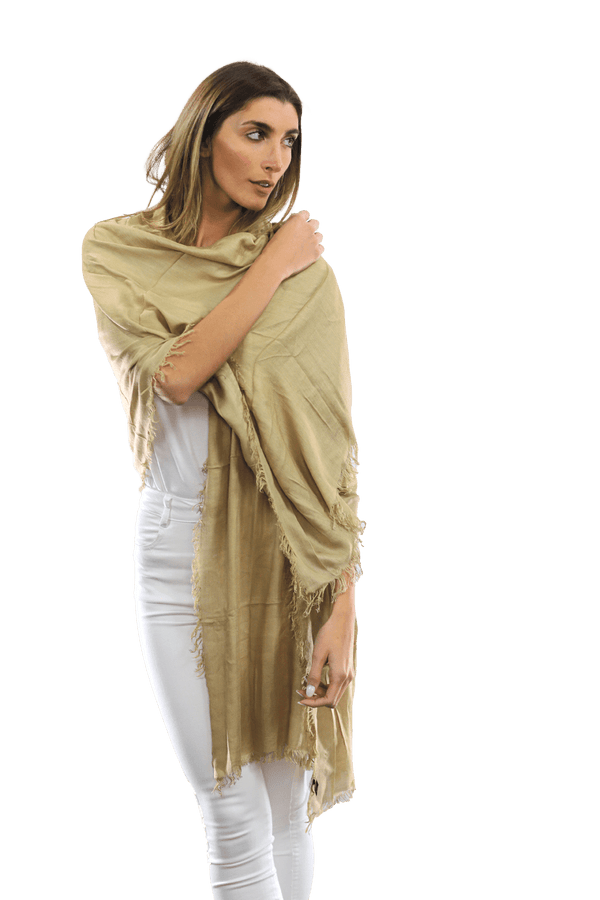 La Fiorentina Fringe Pashmina - Khaki