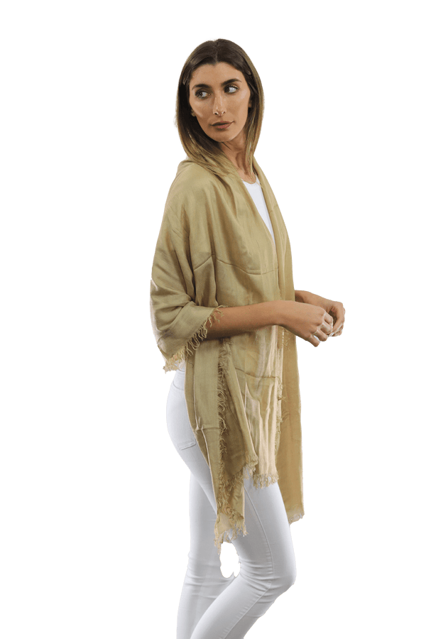 La Fiorentina Fringe Pashmina - Khaki