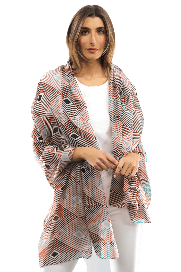 La Fiorentina Geometric Diamond Silk Scarf