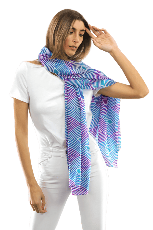 La Fiorentina Geometric Diamond Silk Scarf