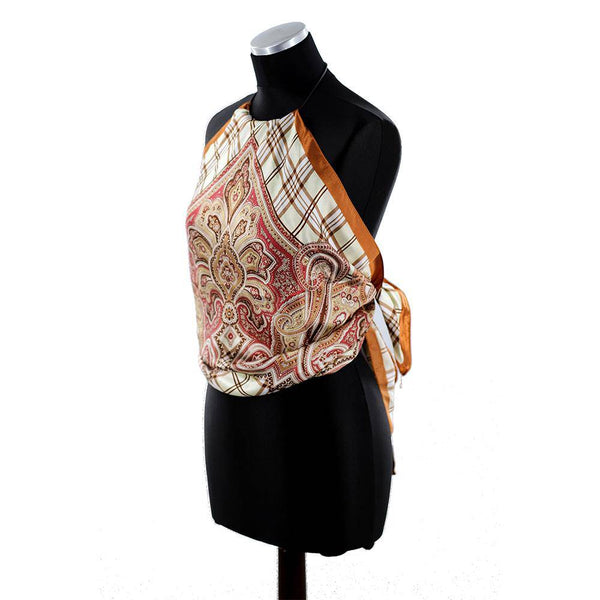 La Fiorentina Halter Top Scarf - Light Brown
