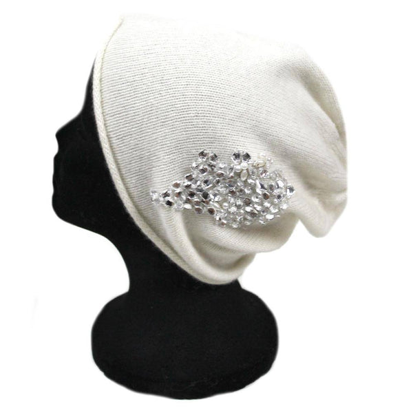 la fiorentina Hat with Jewel Stone Detail-Ivory