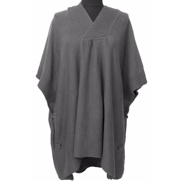 la fiorentina Hooded Poncho With Button Detail