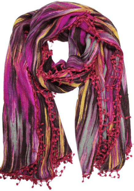 la fiorentina Ikat Print Wool Scarf - Pink