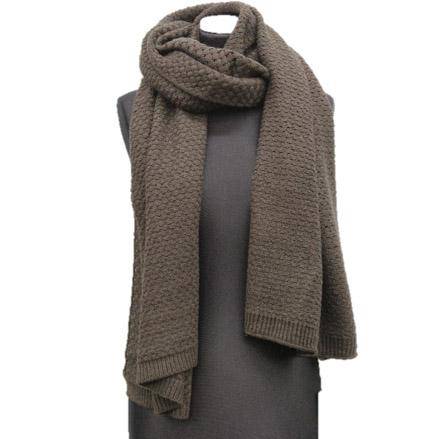 la fiorentina Jacquard Solid Oversized Scarf - Brown