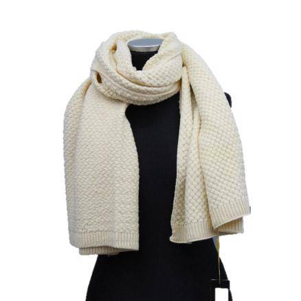 la fiorentina Jacquard Solid Oversized Scarf - Ivory
