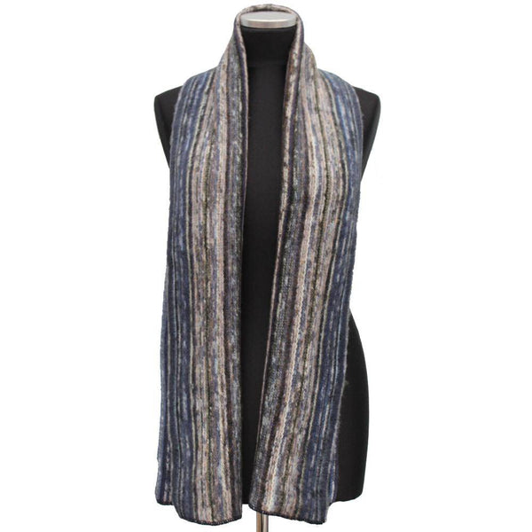 La Fiorentina Knit Striped Scarf - Blue