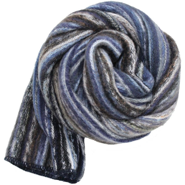 la fiorentina Knit Striped Scarf - Blue