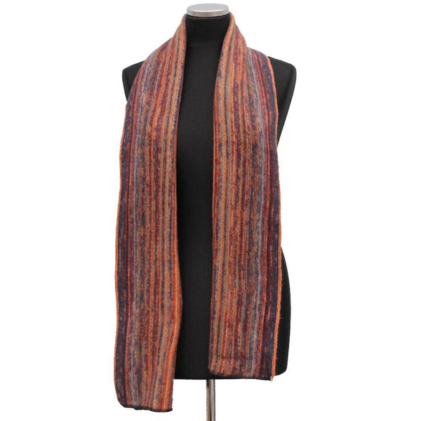 La Fiorentina Knit Striped Scarf - Red