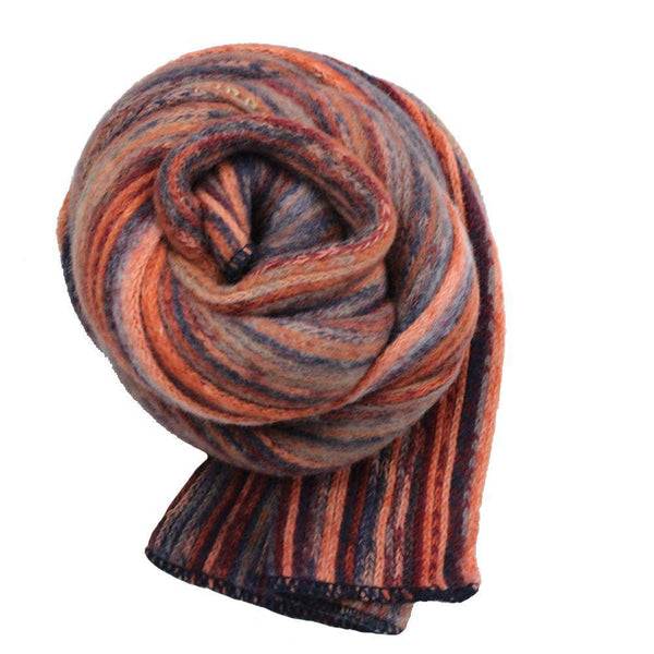 la fiorentina Knit Striped Scarf - Red