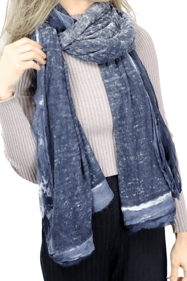 La Fiorentina La Fiorentina Knitted Oversized Cashmere Wrap Shawl With Double Trim-Hand Painted