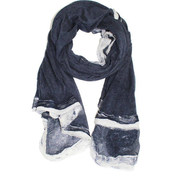 La Fiorentina La Fiorentina Knitted Oversized Cashmere Wrap Shawl With Double Trim-Hand Painted