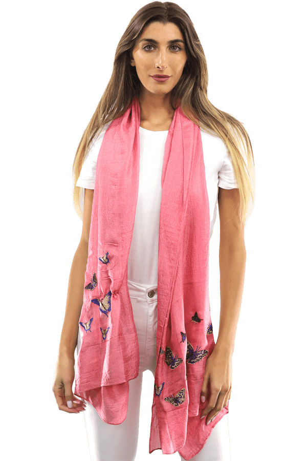 La Fiorentina La Fiorentina Butterfly Scarves- Pink