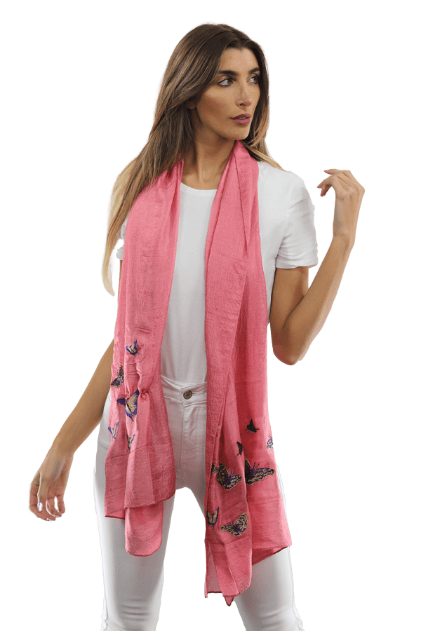 La Fiorentina La Fiorentina Butterfly Scarves- Pink
