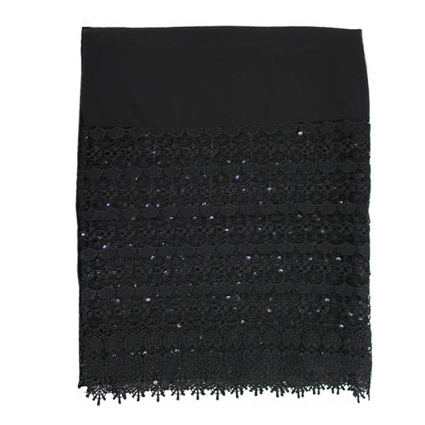 la fiorentina Lace & Sequin Evening Wrap - Black