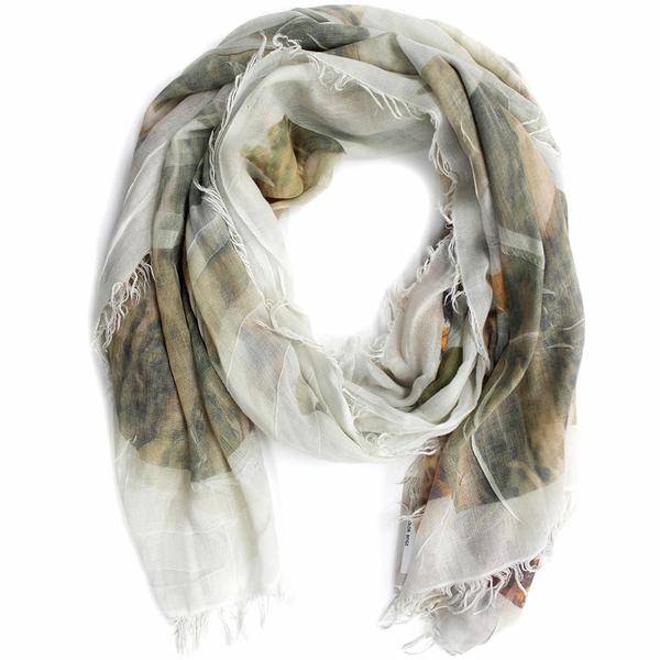 La Fiorentina Leopard/Floral Print Scarf