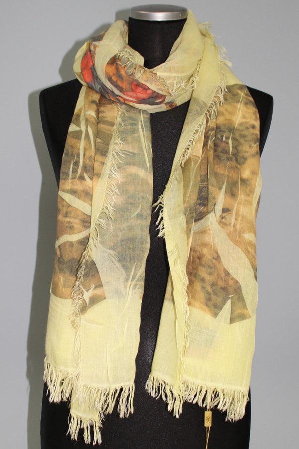La Fiorentina Leopard/Floral Print Scarf