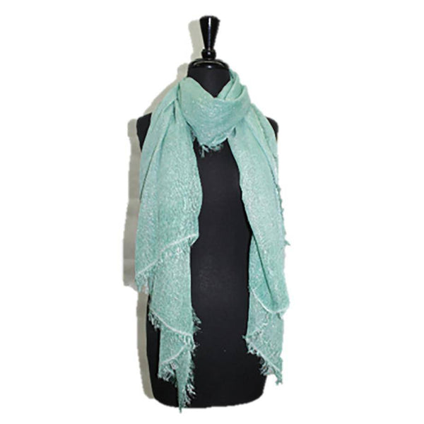 la fiorentina Lurex Frayed Edge Scarf - Green