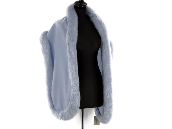 La Fiorentina La Fiorentina Luxurious Fox Fur Trim Scarf With Stylish Pocket - One Size - Multiple Colors