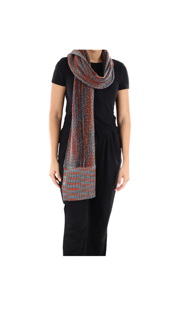 la fiorentina Multicolor marble knit scarf