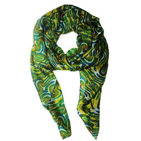 La Fiorentina Multicolor Swirl Scarf - Green