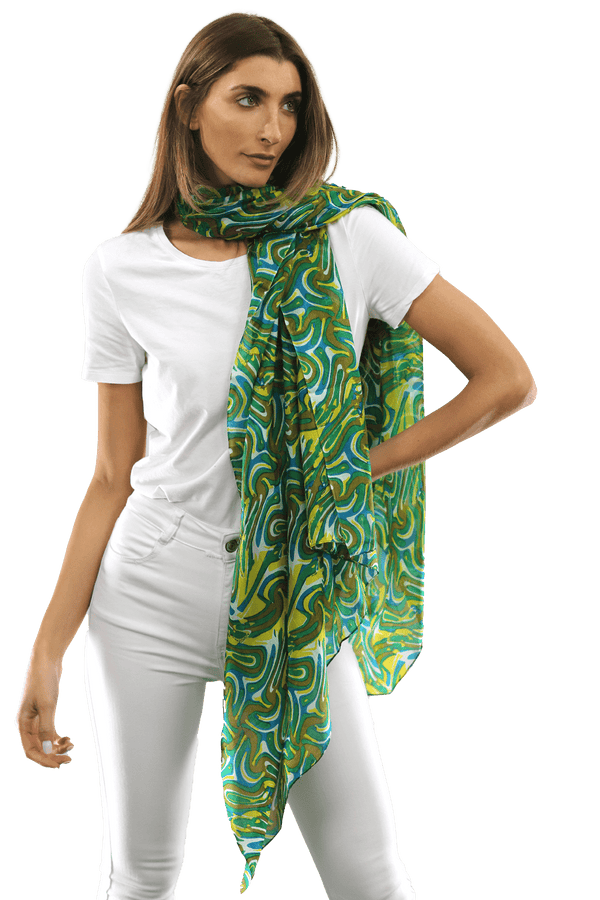 la fiorentina Multicolor Swirl Scarf - Green