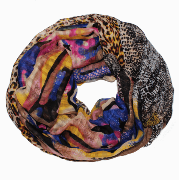 La Fiorentina Ombre Abstract Animal Print Scarf