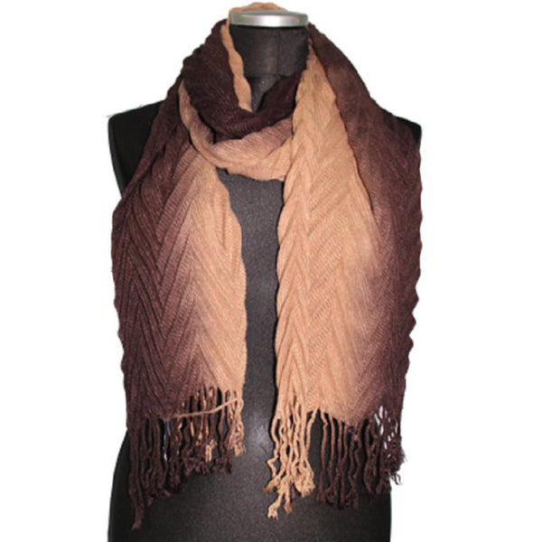 la fiorentina Ombre Pleated Muffler-Brown/Camel