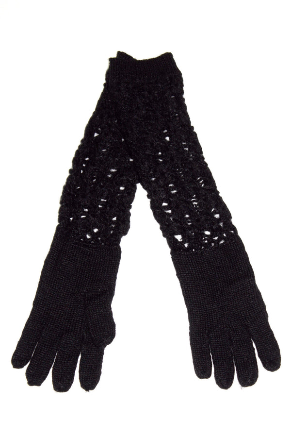 La Fiorentina Open Knit Crochet Set - Black