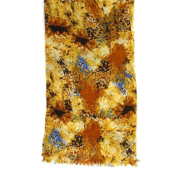 La Fiorentina Paint Print Wool Scarf - Gold