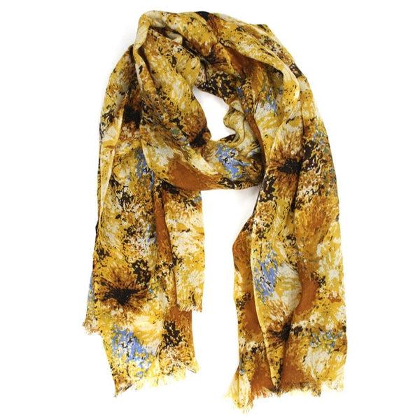 la fiorentina Paint Print Wool Scarf - Gold