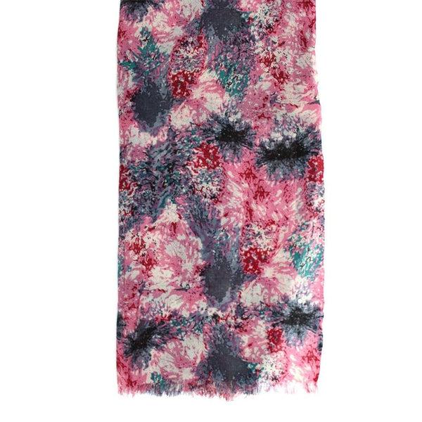La Fiorentina Paint Print Wool Scarf - Pink