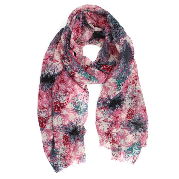 la fiorentina Paint Print Wool Scarf - Pink