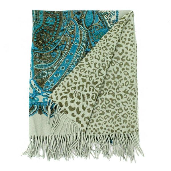 la fiorentina Paisley Animal Print Reversible Wrap