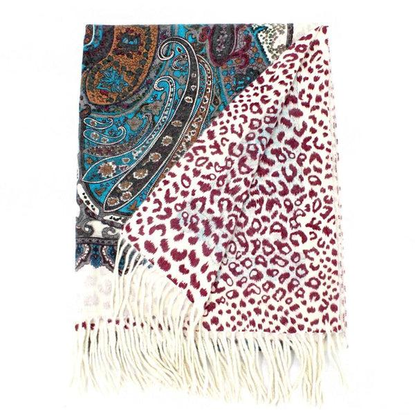 la fiorentina Paisley Animal Print Reversible Wrap