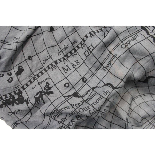 La Fiorentina Paisley Map Infinity Scarf - Grey