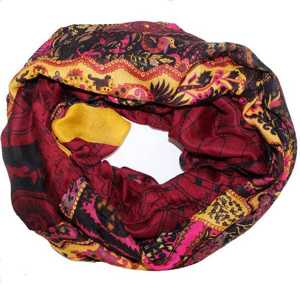 La Fiorentina Paisley Map Infinity Scarf - Red