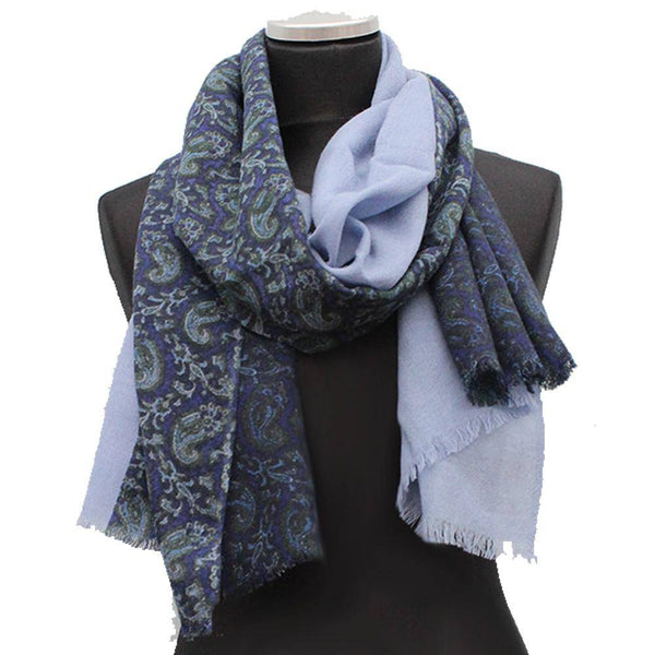La Fiorentina Paisley Print Scarf - Blue Combo