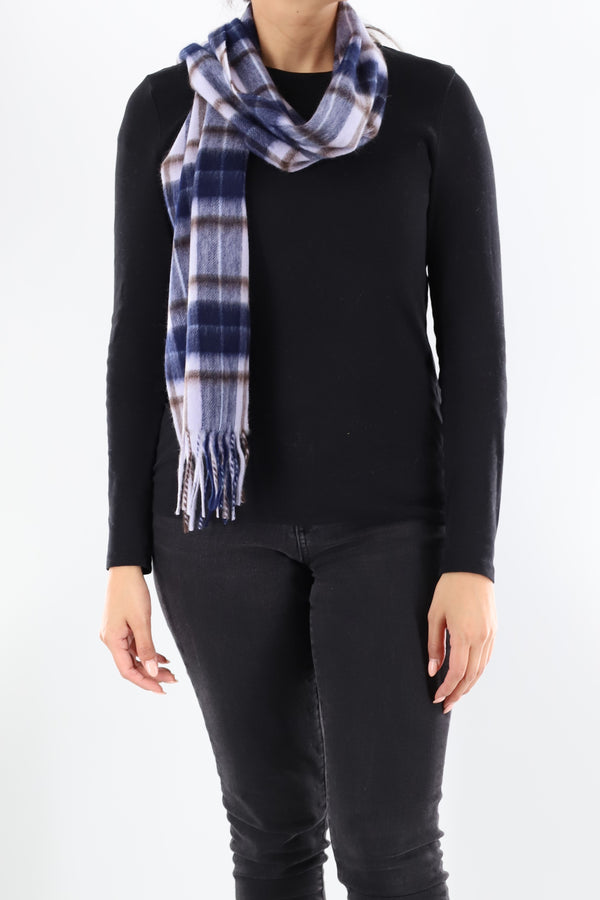 La Fiorentina Plaid Scarf With Fringe