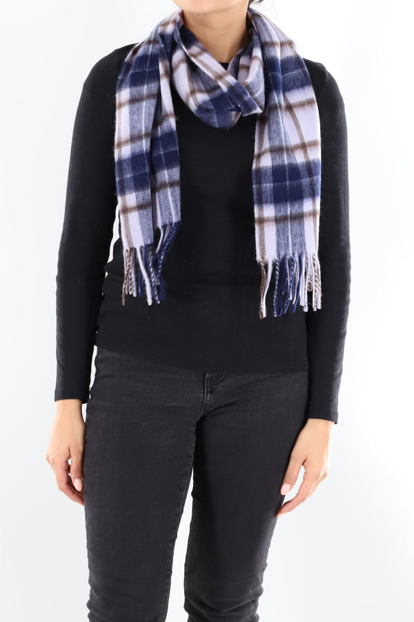 La Fiorentina Plaid Scarf With Fringe