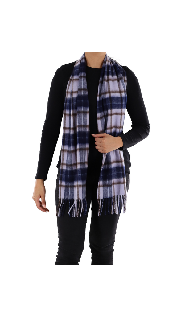 la fiorentina Plaid Scarf with fringe