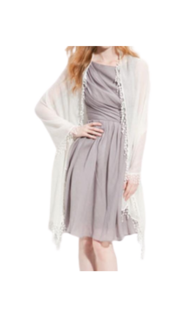 la fiorentina Pom Pom Cashmere Scarf- Ivory