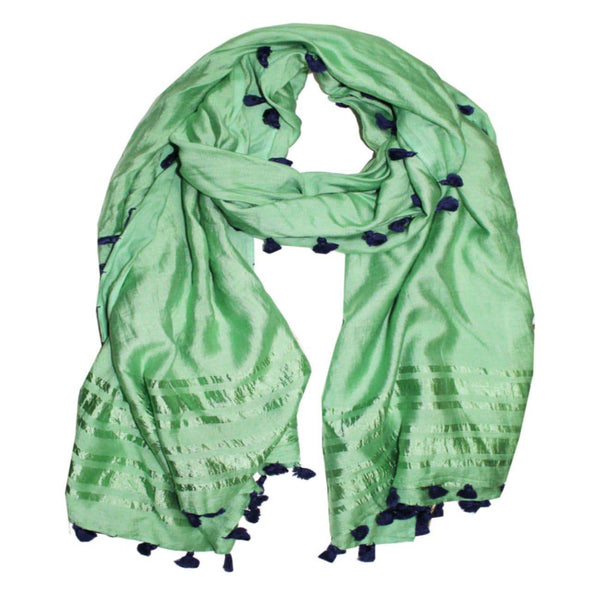 la fiorentina Pom Pom Scarf-Mint