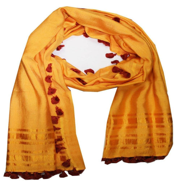 La Fiorentina Pom Pom Scarf - Yellow