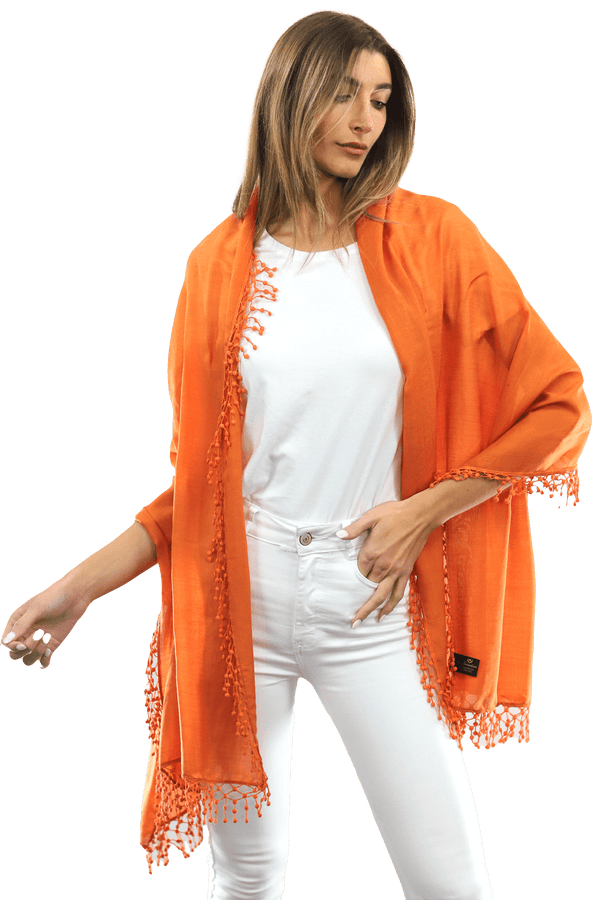 La Fiorentina Pom Pom Wool/Silk Scarf