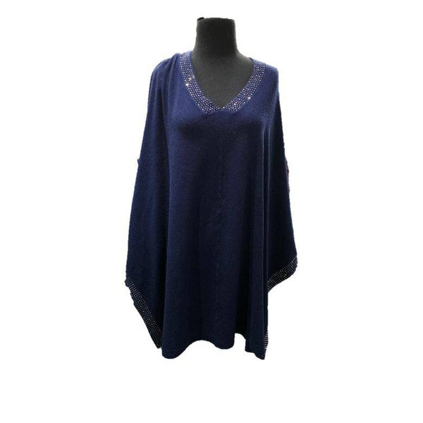 la fiorentina Poncho with Embellished Neckline