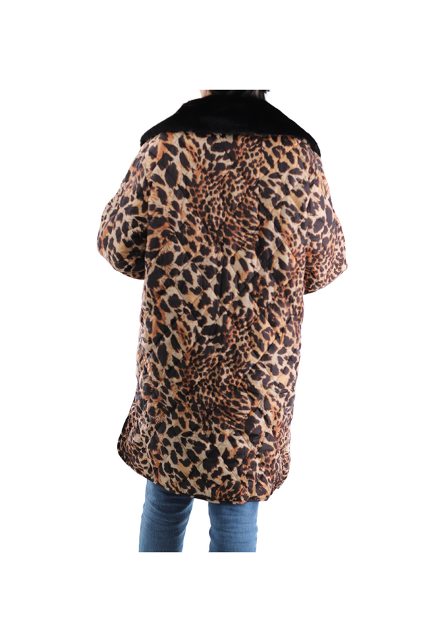 La Fiorentina Printed Jacket With Faux Fur Collar