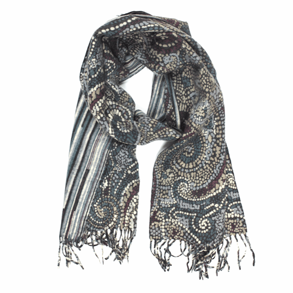 la fiorentina Reversible Wool Muffler - Blue/Purple