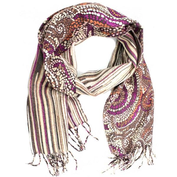 la fiorentina Reversible Wool Scarf - Pink/Brown